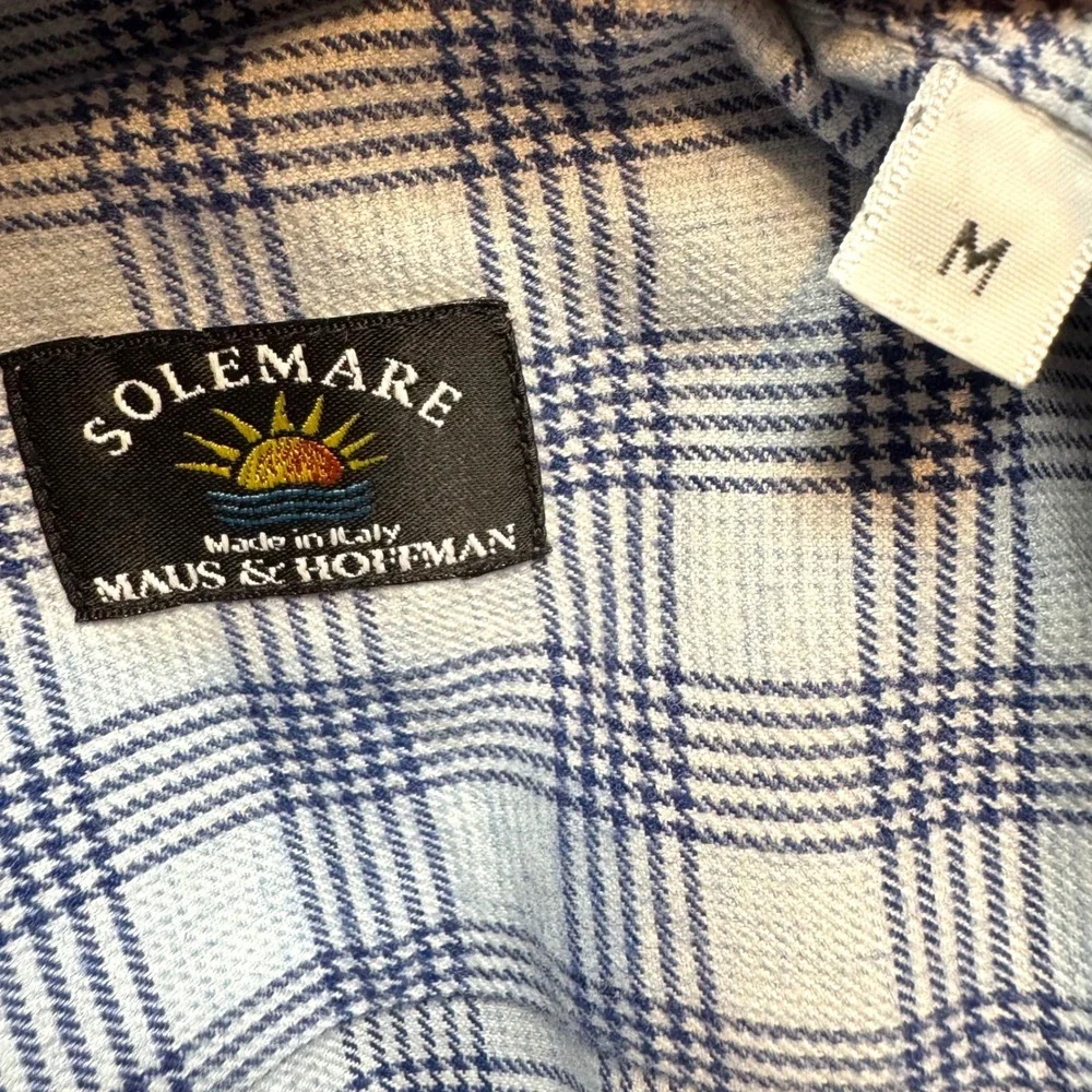 Solemare Maus & Hoffman Plaid Cotton Cashmere Blend Shirt Mens M Italy Old Money